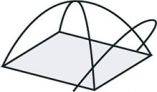 Конструкция палатки: две дуги «крест на крест» + дополнительная дуга вместо консоли.